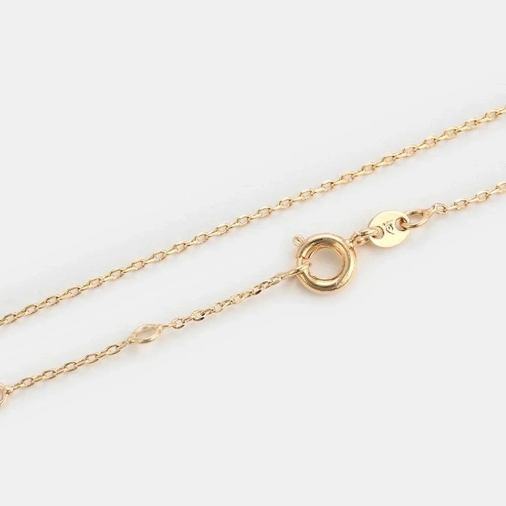 Square Gold Pendant Necklace 18k Gold Plated - Picture 6 of 7